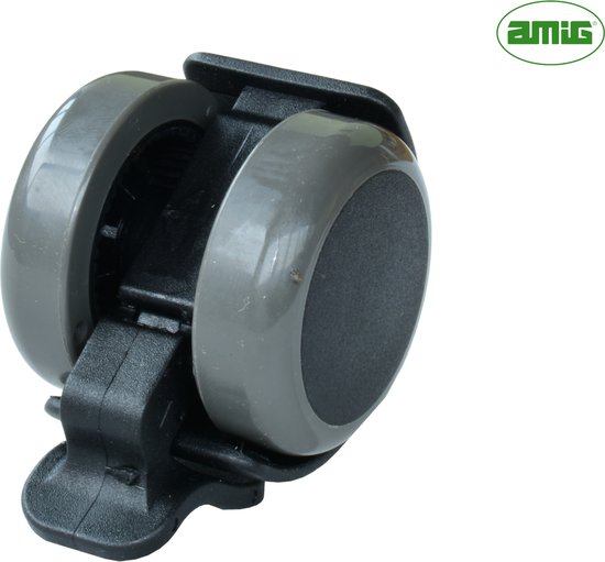 AMIG Set van 4 Meubelwielen 50mm - Zwenkwielen met rem - Schroefbevestiging M8 - 100-150KG Draagvermogen - AMIG