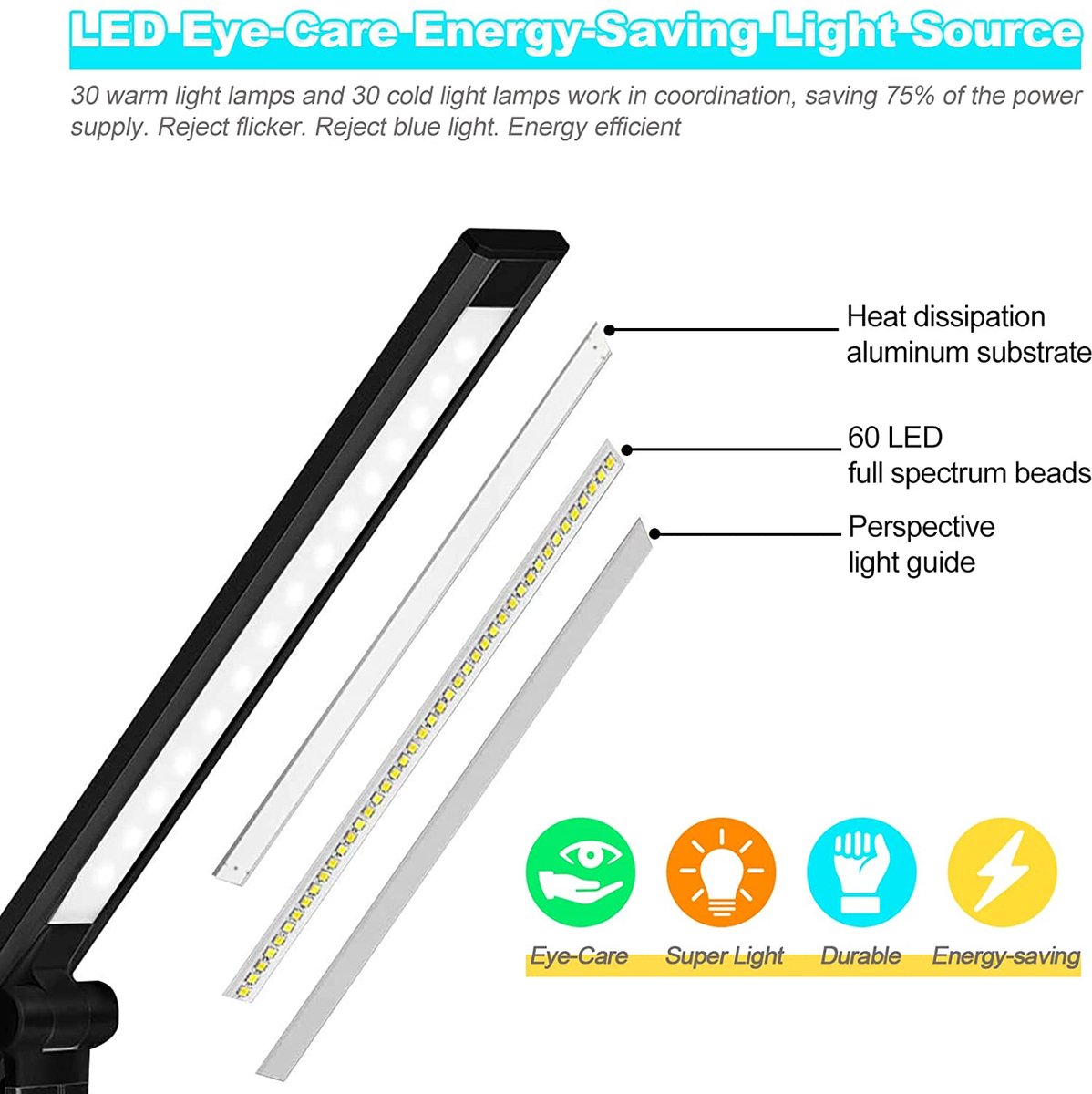 Fuegobird EK009 LED Bureaulamp met Qi Draadloos Opladen en Dimmer thumbnail 7