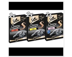 Sheba creamy snacks mix ( 2x kip, zalm en rund)