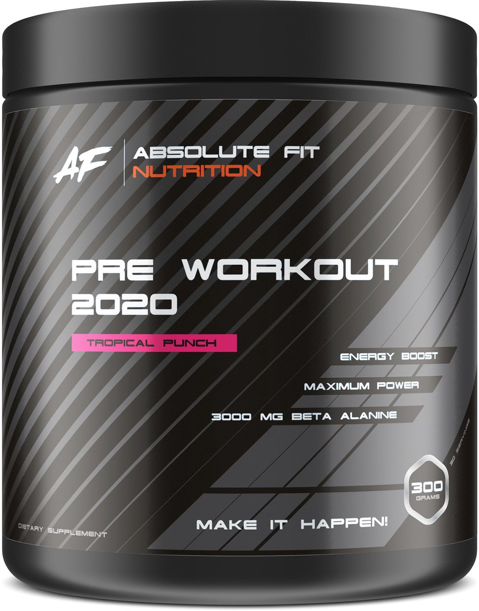 Pre Workout 2020 - Tropical Punch - Tropisch Fruit - 30 servings - Pre-Workout - L-Citrulline - Beta-Alanine - Taurine - Caffeine - Energy Drink Sport Supplement - Poeder