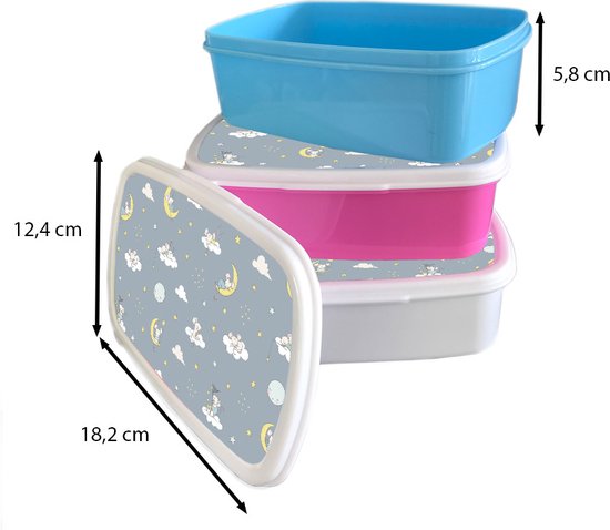 Boîte à pain Wit - Boîte à lunch - Boîte à pain - Souris - Lune - Motifs - 18x12x6 cm - Adultes - Cadeau Sinterklaas - Distribution de cadeaux pour enfants - Cadeaux chaussures Sinterklaas