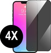 iPhone 13 screenprotector - Privacy screen protector - iPhone 13 Pro screenprotector - Tempered glass - 4 stuks