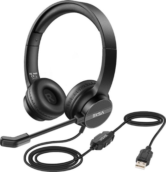 Office Headset - Koptelefoon - Hoofdtelefoon met Microfoon - USB - Licht en Comfortabel