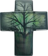 Kruisbeeld glas levensboom klein - Religieus - Religie - Kruisbeeld Jezus - Kruisbeeld - INRI