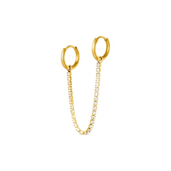 Yehwang Hoop Boucles d'Oreilles Collier Pierre Blanche Or 0289580-188