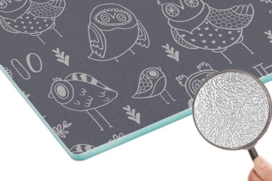 Planche à découper en Verres - 39x28 - Motifs - Vogel - Hibou - Planches à découper en Glas