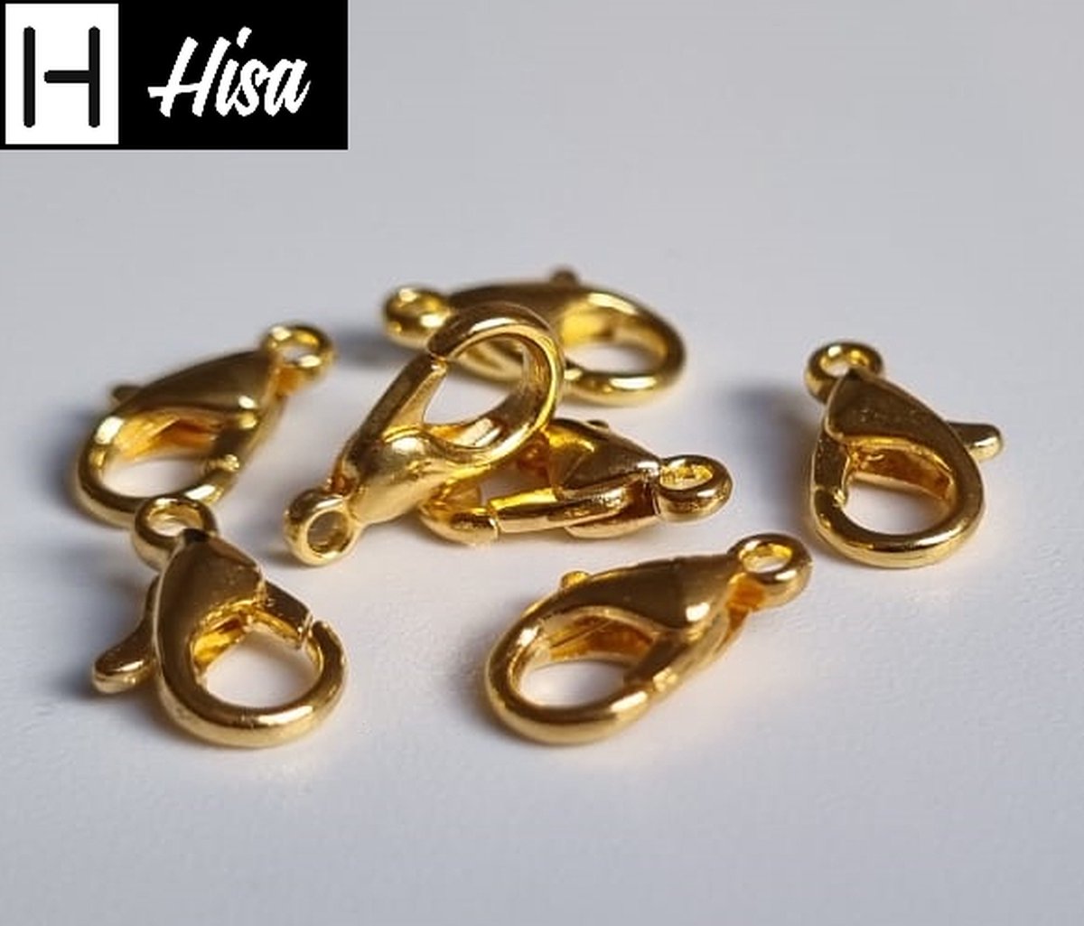 Hisa - Karabijn sluitingen - Gold - 100 stuks - Karabijnsluitingen - 10mm