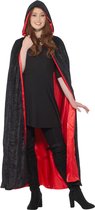 Cape d'Halloween rouge et noire avec capuche pour adulte - Attribut d'habillage
