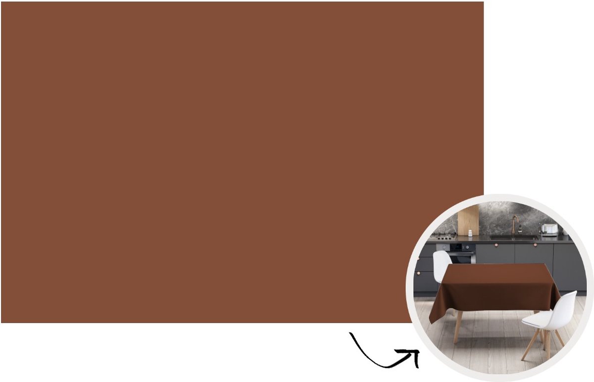 Tafelkleed - Tafellaken - 220x150 cm - Bruin - Donker - Kleuren - Binnen en Buiten