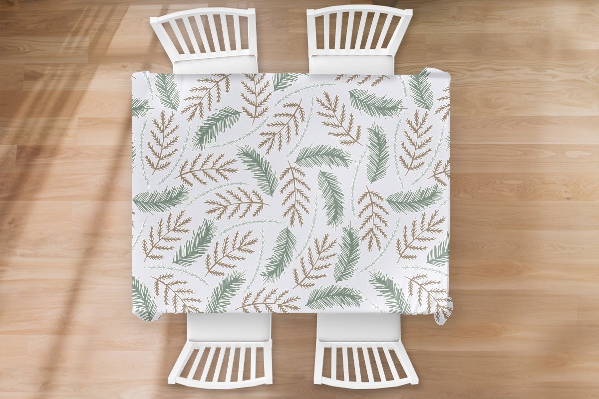 Kerst Tafelkleed - Kerstmis Decoratie - Tafellaken - Kerst - Patronen - Takken - 170x130 cm - Kerstmis Versiering - Tafeldecoratie Kerstmis - Kerstdecoratie tafel - Tafelversiering