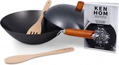 wokpanset Ken Hom 31 cm staal/hout 5-delig