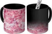 Magische Mok - Foto op Warmte Mokken - Inkt - Roze - Abstract - Patronen - Magic Mok - Beker - 350 ML - Uitdeelcadeautjes