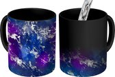 Magische Mok - Foto op Warmte Mokken - Marmer print - Blauw - Paars - Zilver - Patronen - Magic Mok - Beker - 350 ML - Uitdeelcadeautjes