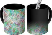 Magische Mok - Foto op Warmte Mokken - Regenboog - Pastel - Tie dye - Patronen - Magic Mok - Beker - 350 ML - Uitdeelcadeautjes