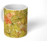 Mok - Patronen - Bladeren - Vlinder - Mokken - 350 ML - Beker - Uitdeelcadeautjes