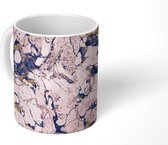 Mok - Marmer print - Goud - Roze - Blauw - Patronen - Mokken - 350 ML - Beker - Uitdeelcadeautjes
