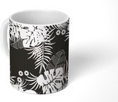 Mok - Koffiemok - Patroon - Palmboom - Bloemen - Mokken - 350 ML - Beker - Koffiemokken - Theemok