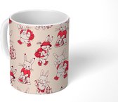 Mok - Koffiemok - Konijn - Patronen - Kinderen - Mokken - 350 ML - Beker - Koffiemokken - Theemok