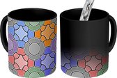 Magische Mok - Foto op Warmte Mokken - Koffiemok - Bloemen - Mozaïek - Design - Magic Mok - Beker - 350 ML - Theemok