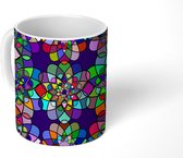 Mok - Koffiemok - Mandala - Regenboog - Psychedelisch - Design - Mokken - 350 ML - Beker - Koffiemokken - Theemok