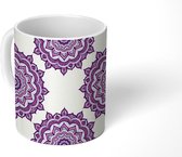 Mok - Koffiemok - Design - Mandala - Paars - Mokken - 350 ML - Beker - Koffiemokken - Theemok