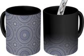 Magische Mok - Foto op Warmte Mokken - Abstract - Blauw - Mandala - Magic Mok - Beker - 350 ML - Uitdeelcadeautjes