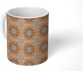 Mok - Mandala - Bohemian - Vintage - Bloemen - Design - Mokken - 350 ML - Beker - Uitdeelcadeautjes