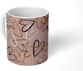 Mok - Valentijn cadeau - Hartjes - Patronen - Mokken - 350 ML - Beker - Uitdeelcadeautjes