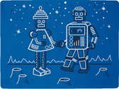 placemat Robot Love 40 x 32 cm siliconen blauw