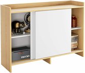 Luxiqo® Opbergkast – Modern Dressoir – Schuifdeur – Opbergmeubel – Slaapkamer – Woonkamer – Keuken – Hout – Bruin en Wit – 108 x 30 x 75,5 cm