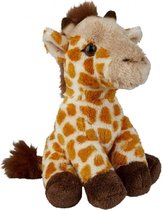 Pluche gevlekte giraffe knuffel 15 cm - Giraffen safaridieren knuffels - Speelgoed knuffeldieren/knuffelbeest
