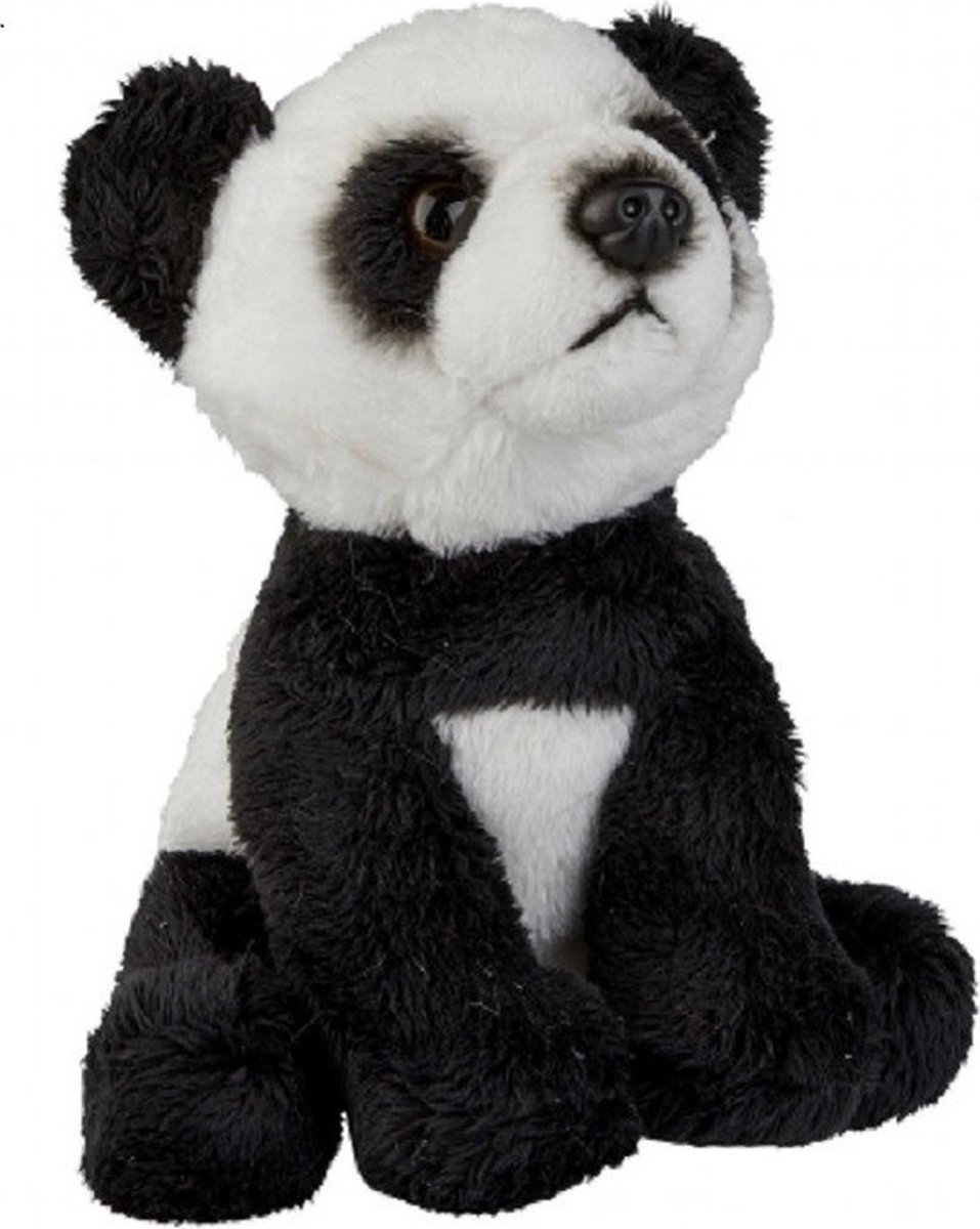 Ravensden Pluche panda beer - zwart/wit - dierentuin knuffel - 15 cm - knuffel beer