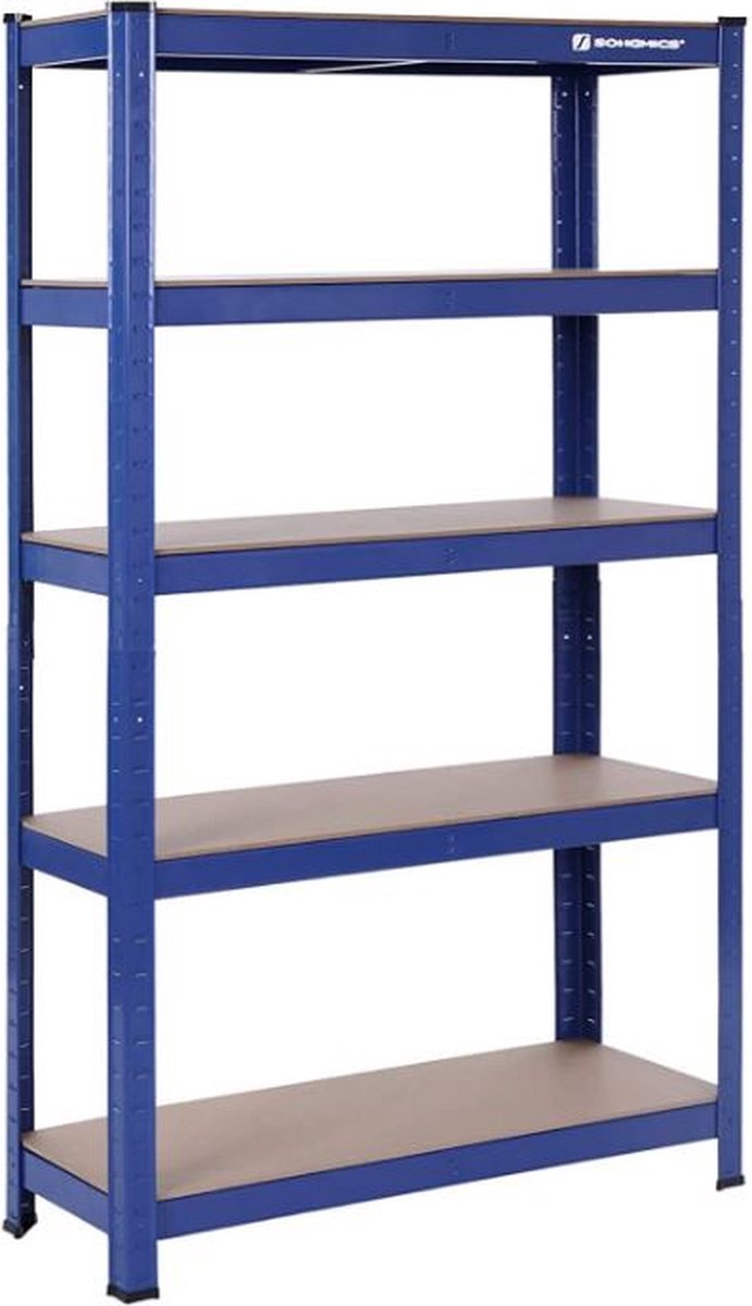 MIRA Home - Opslag kast - Garage Rekken - 5 planken - Blauw - 150 x 75 x 30 cm
