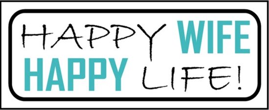 Wandbord - Happy Wife Happy Life