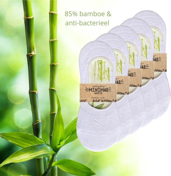 green-goose® Bamboe Dames Footies | 5 Paar | Wit | Anti zweet | 35-42 | Ecologisch en Duurzaam