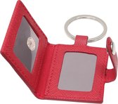 Deknudt Frames sleutelhanger S59NS4 - rood lederlook - 2x 3,4x4,5 cm