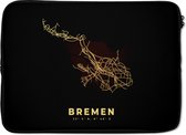 Housse pour ordinateur portable 13 pouces - Brême - Or - Carte - Carte - Plan de la ville - Housse pour ordinateur portable - Dimensions intérieures 32x22,5 cm