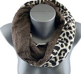 Fleece Colsjaal Dames - Sneeuwpanter Bruin - Infinity Scarf