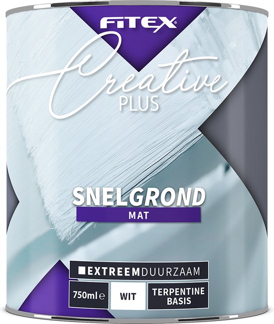 Fitex Creative+ Snelgrond Extreem Duurzaam - Grondverf - Dekkend - Terpentine basis - Wit