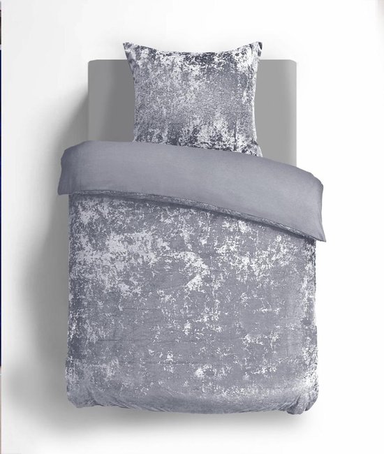 Velvet Couture Dekbedovertrek - 240x200/220 - Crushed Velvet - Grijs