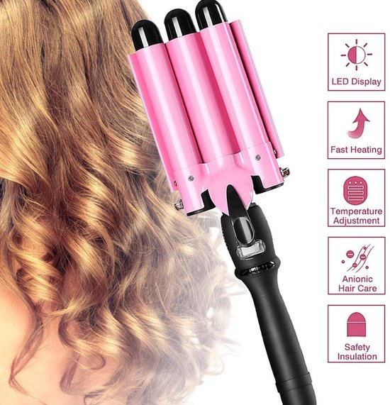 JUNMA Professional Wave Curler avec ecran LCD Wafer Iron 25mm Signature Curls. bol