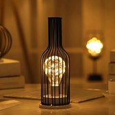Tip: Metalen LED tafellamp incl Batterijen - Sfeerlicht Sfeerlamp Wijnfles Sfeer licht Lamp Veranda Binnen Buiten Kast Overkapping Terras