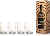 Cookinglife Waterglazen Rebottled Transparant 330 ml - 4 stuks - gemaakt van gerecyclede wijnflessen