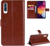 Samsung Galaxy A70 (SM-A705F) - Bookcase Donkerbruin - Portefeuille - Magneetsluiting