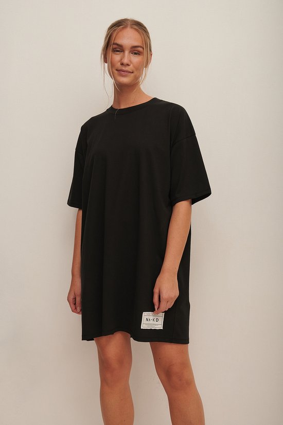 Oversized T Shirt Jurk Zwart Vrouwen Oversized T-shirt Jurk Urban