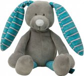 knuffel Konijn muzikaal 24 cm polyester blauw