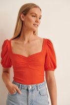 NA-KD Heart Neckline Top Dames Top - Maat S