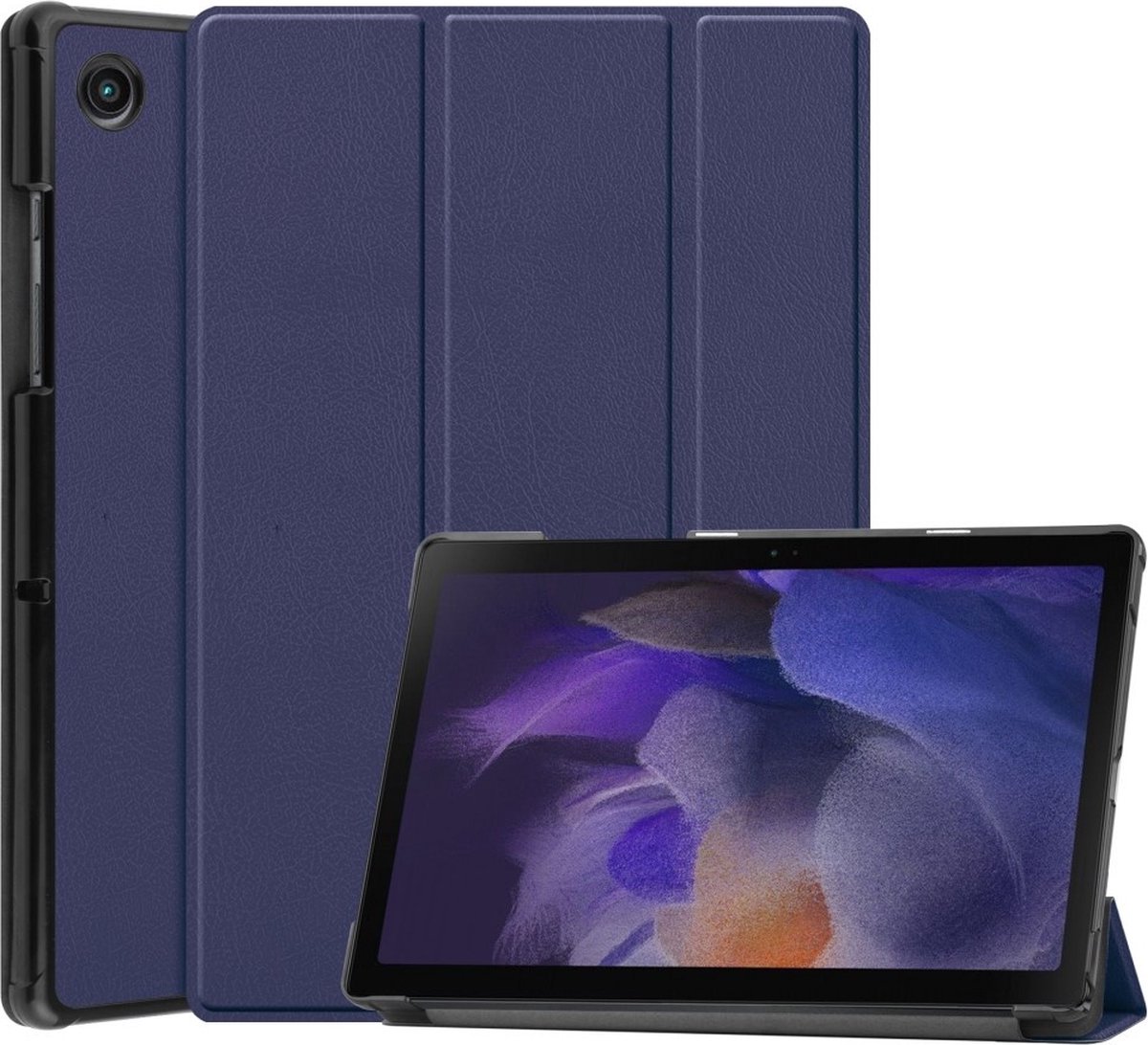 3-Vouw sleepcover hoes - Geschikt voor Samsung Galaxy Tab A8 (2021) - Donkerblauw