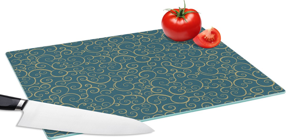 Glazen Snijplank - 39x28 - Patroon - Golven - Spiraal - Snijplanken Glas