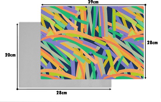 Planche à Découper En Verre Trempé - Lot De 2 - Motif Jungle Abstrait - 30x52 Cm - Nettoyage Facile